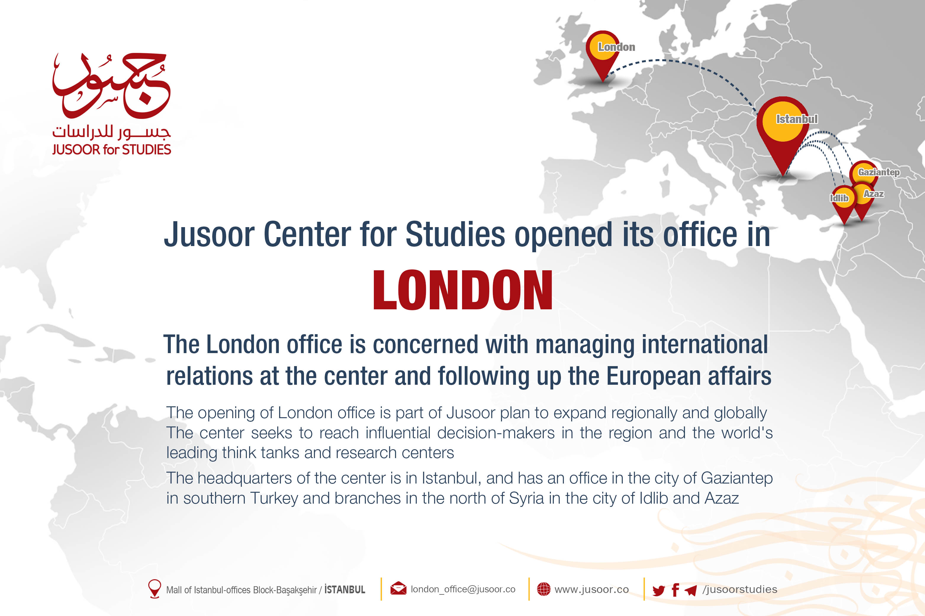 OPENING JUSOOR FOR STUDIES CENTER IN London