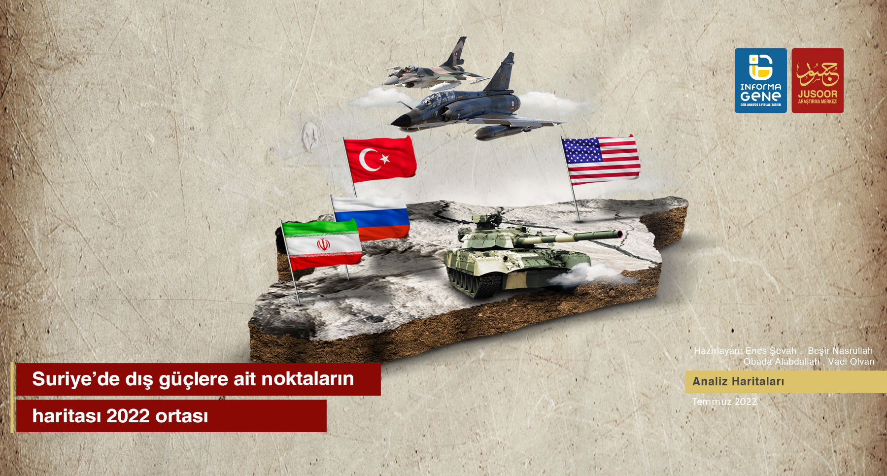 Suriye’de dış güçlere ait noktaların haritası 2022 ortası